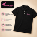 Marmorino Tools Poloshirt - Zwart met flamingo logo